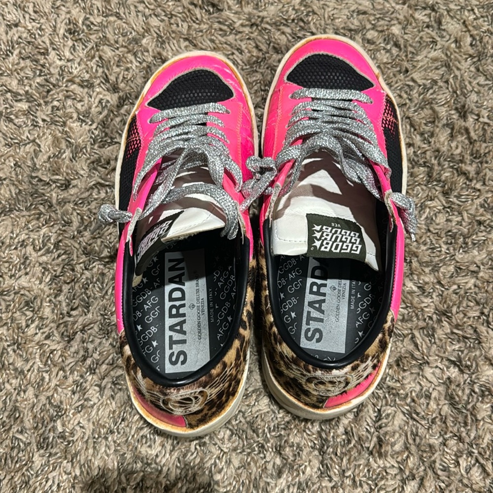 Hot pink and black Stardan Golden goose.